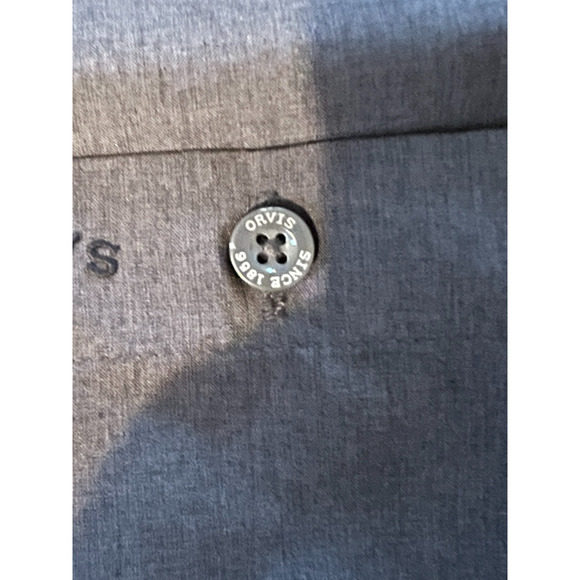 Orvis Mens Short Sleeve Shirt Size L Gray Button Up Collar Pockets Casual - Picture 9 of 12